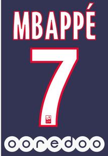 巴黎圣日耳曼7号姆巴佩法国国家队10号号码名字球衣印号印队徽
