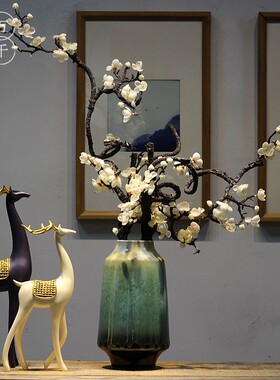 新中式陶瓷花瓶摆件现代简约复古家居客厅玄关电视柜插花器装饰品