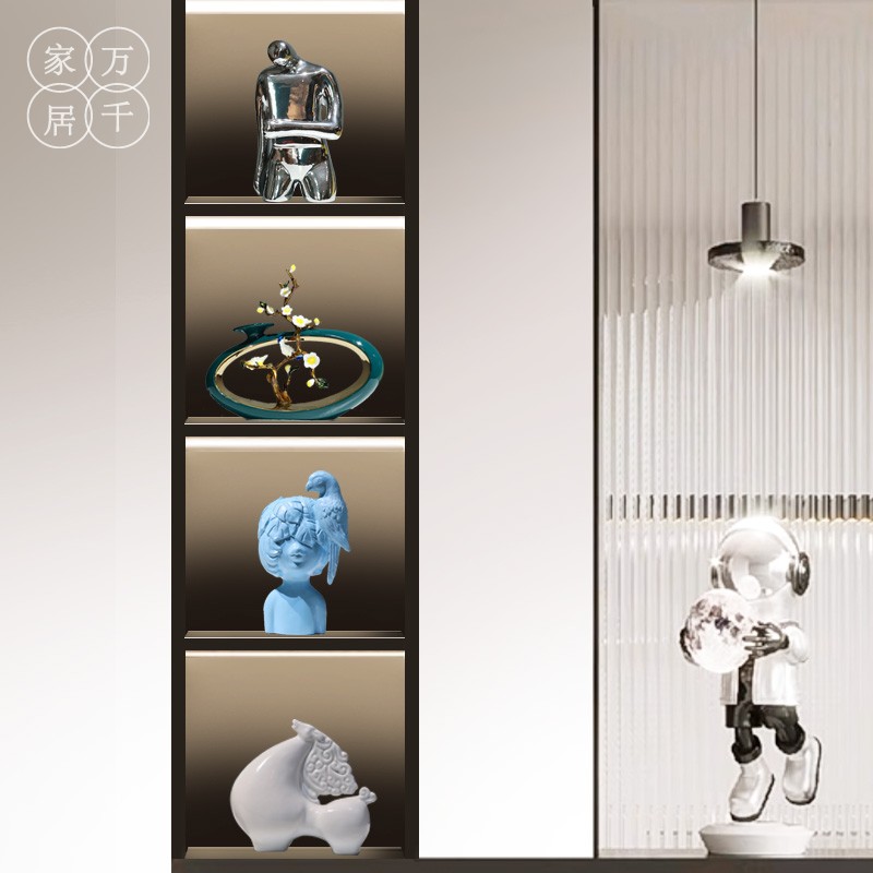 摆件新品陶瓷现代简约书柜酒柜