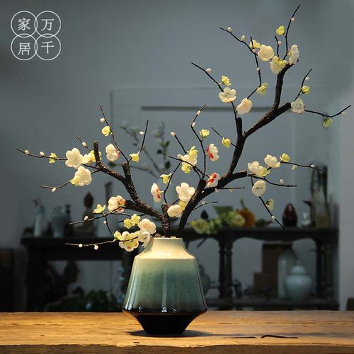 窑变釉新中式陶瓷景德镇客厅插花