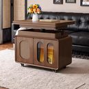 实木茶几折叠升降可移动沙发边柜客厅家用2025新款 推车沙发边几