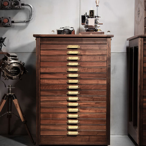 高端黑胡桃实木家具柜H牌首饰收纳柜复古大容量图纸柜4K版带全锁