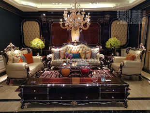 欧式法式实木新古典家具拉菲红FB09沙发大方几地柜儿童椅 25800