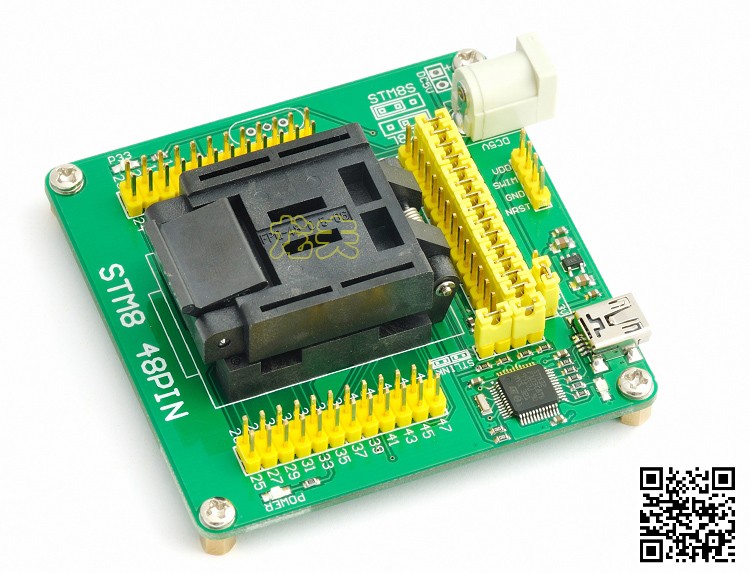 STM8S/STM8L编程器/烧录器/IC座/测试座/编程座/烧录座LQFP48 0.5