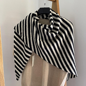 澳洲羊毛wool100%披肩加大秋冬新款 时尚 百搭保暖三角巾针织围巾女