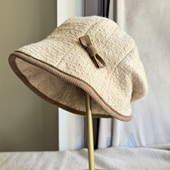 2025年秋冬复古羊毛渔夫帽女时尚 复古可折叠保暖水桶帽显脸小盆帽