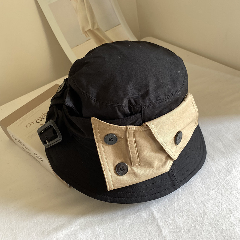 3日本定单款丰富细节不规则帽檐英伦复古绑带造型感防晒渔夫帽子潮