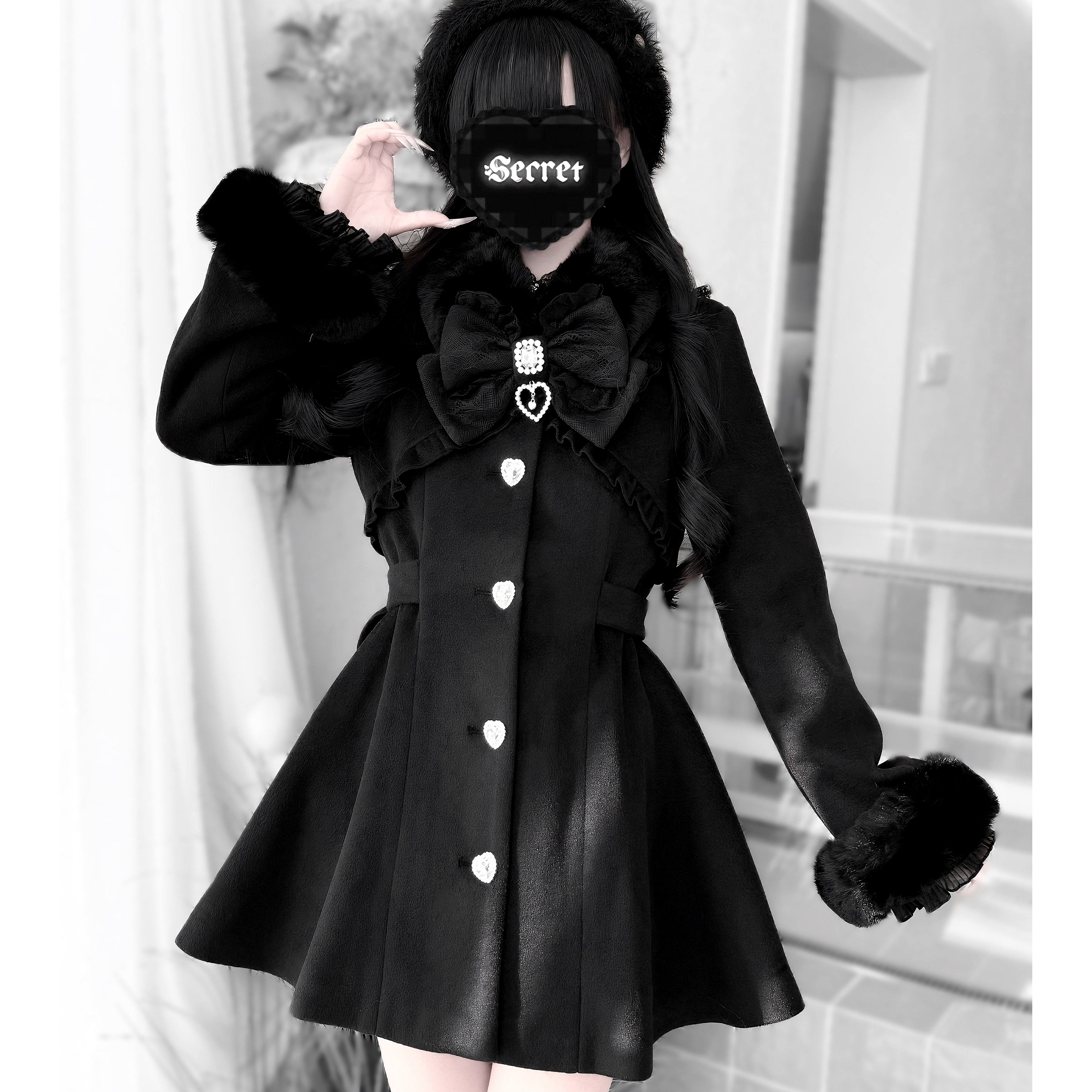 【绒绒心语】银河与你量产型毛领长款收腰大衣蕾蕾外套蕾蕾大衣