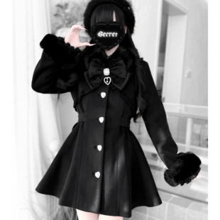 【绒绒心语】银河与你量产型毛领长款收腰大衣蕾蕾外套蕾蕾大衣