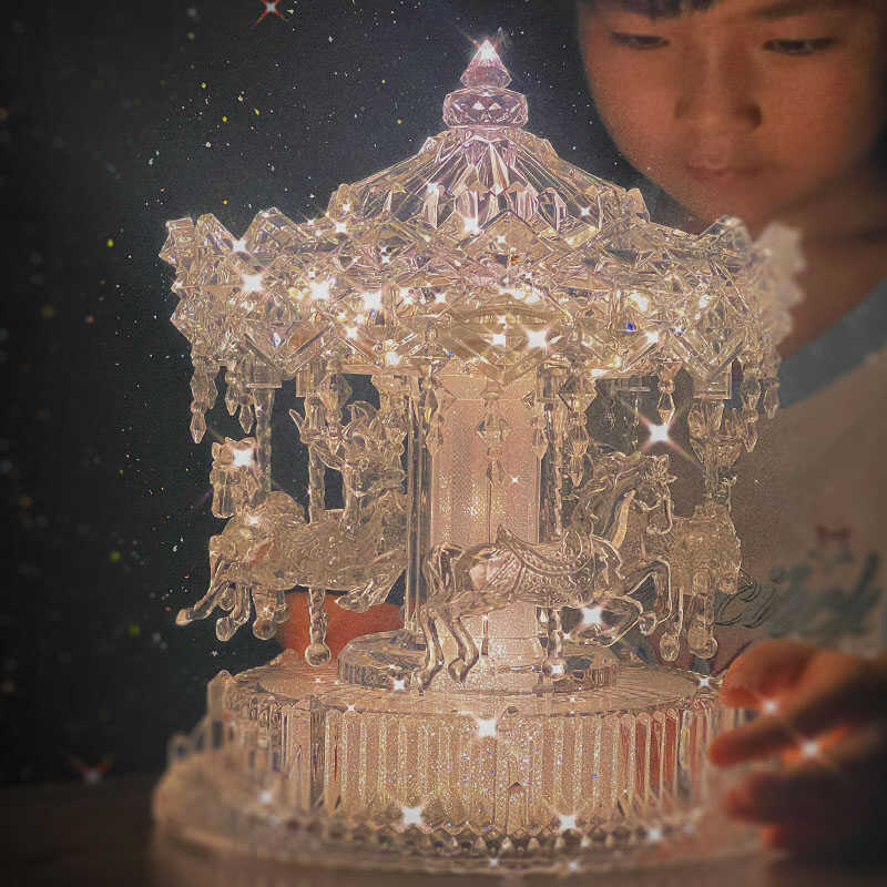送女生旋转木马音乐盒游乐场八音盒女孩子生日礼物氛围感七夕装饰