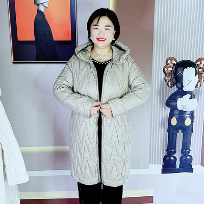 金影奇大码女装中长款轻薄羽绒服