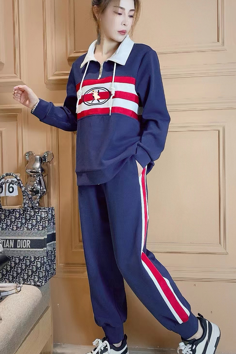 运动套装宽松撞色大码卫衣米莱奇