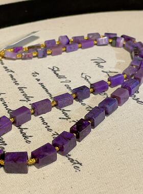 南非舒俱来皇家紫四棱珠项链18k/42cm（晦冥）AZB11378