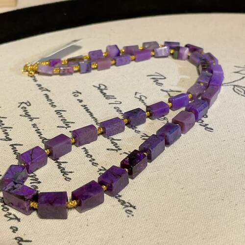 南非舒俱来皇家紫四棱珠项链18k/42cm（晦冥）AZB11378