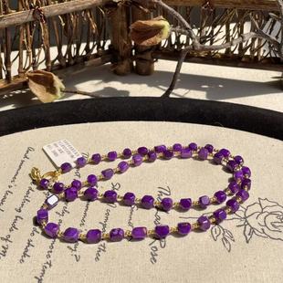 AZB9297 幽紫 南非舒俱来高阶高冰帝王紫钻切项链18k 48cm