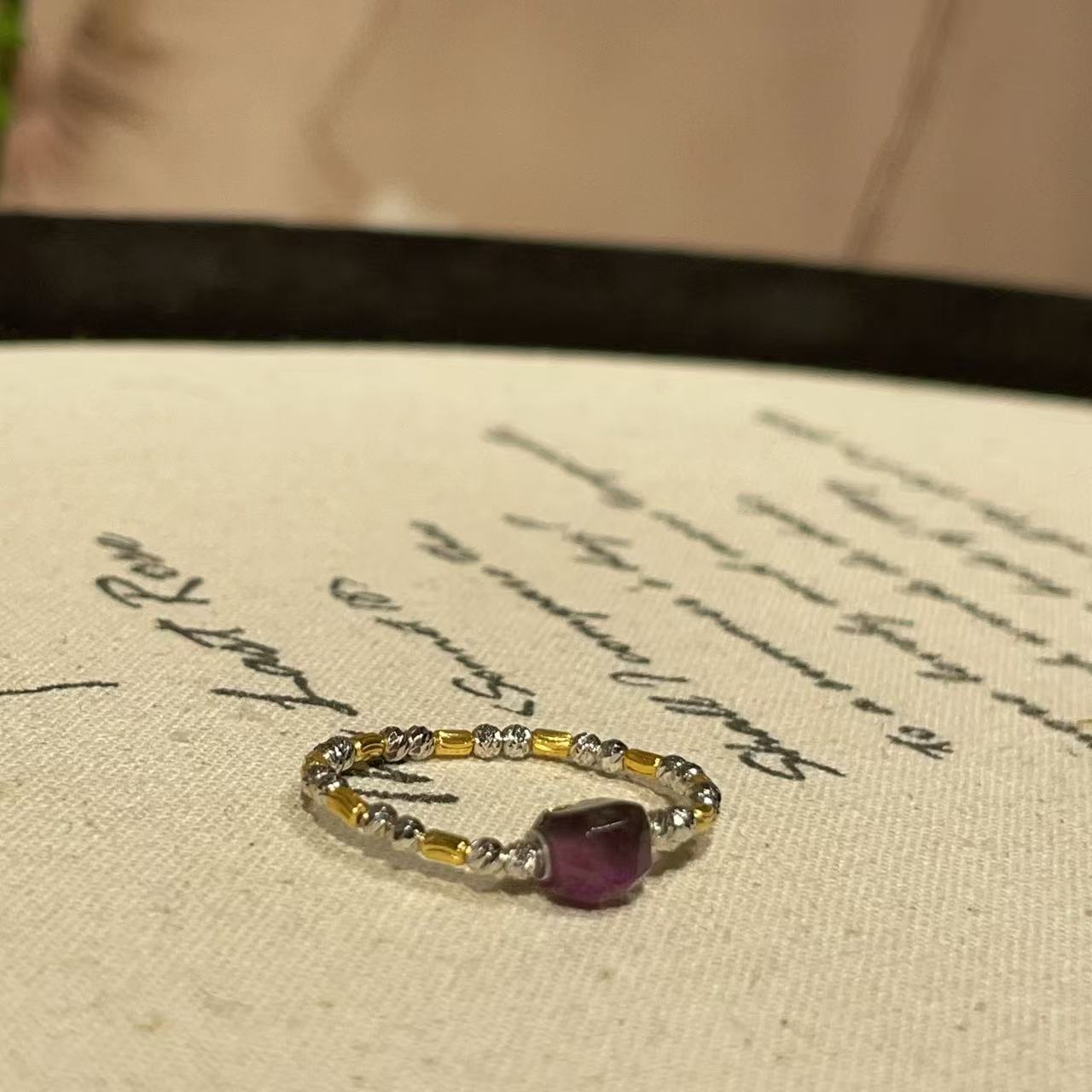 南非舒俱来酱红钻切18k戒指（呦金）AZB10591