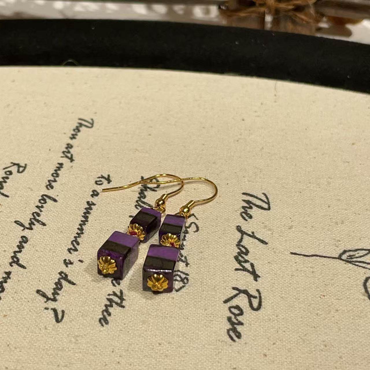 南非舒俱来夹层皇家紫耳钩/s925（寒寒）AZB10448