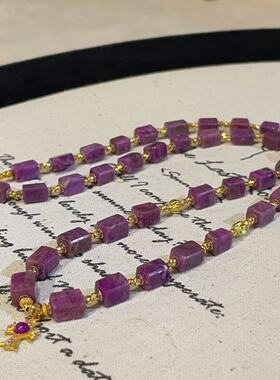 南非舒俱来桃红直切项链18k/45cm（双桃）AZB10164