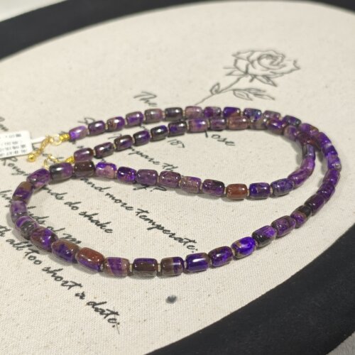 南非舒俱来泥地帝王紫桶珠项链18K/45cm（乘如）AZB11822