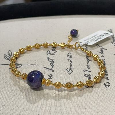 南非舒俱来幻彩圆珠手链s925/16cm（肆碧）AZB11059