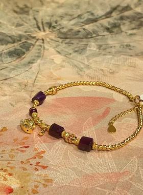 南非舒俱来帝王紫四棱珠手链S925/16cm（棠竹）AZB11581