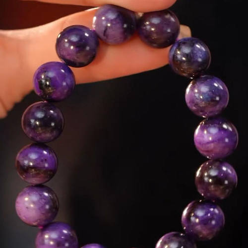 舒俱来皇家紫圆珠单圈手串/约10mm/AZB6873（空青）