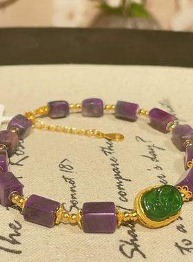 南非舒俱来皇家紫直切翡翠手链/s925（赫敏）AZB10675