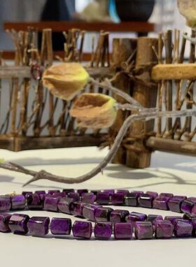 舒俱来酱红四棱珠项链18k/3.5-6mm/45cm（灵素 ）AZB6176