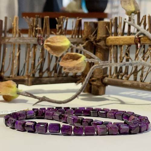 舒俱来酱红四棱珠项链18k/3.5-6mm/45cm（灵素 ）AZB6176