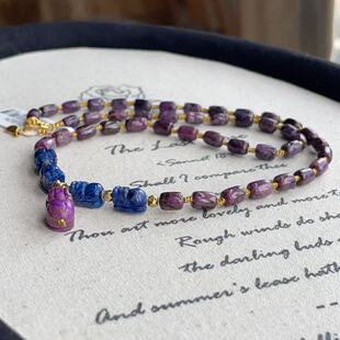 婉然 45cm AZB12476 s925 南非舒俱来老油桶珠貔貅项链