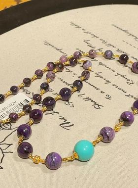 南非舒俱来泥地皇家紫圆珠项链18K/45cm（溪暮）AZB10872