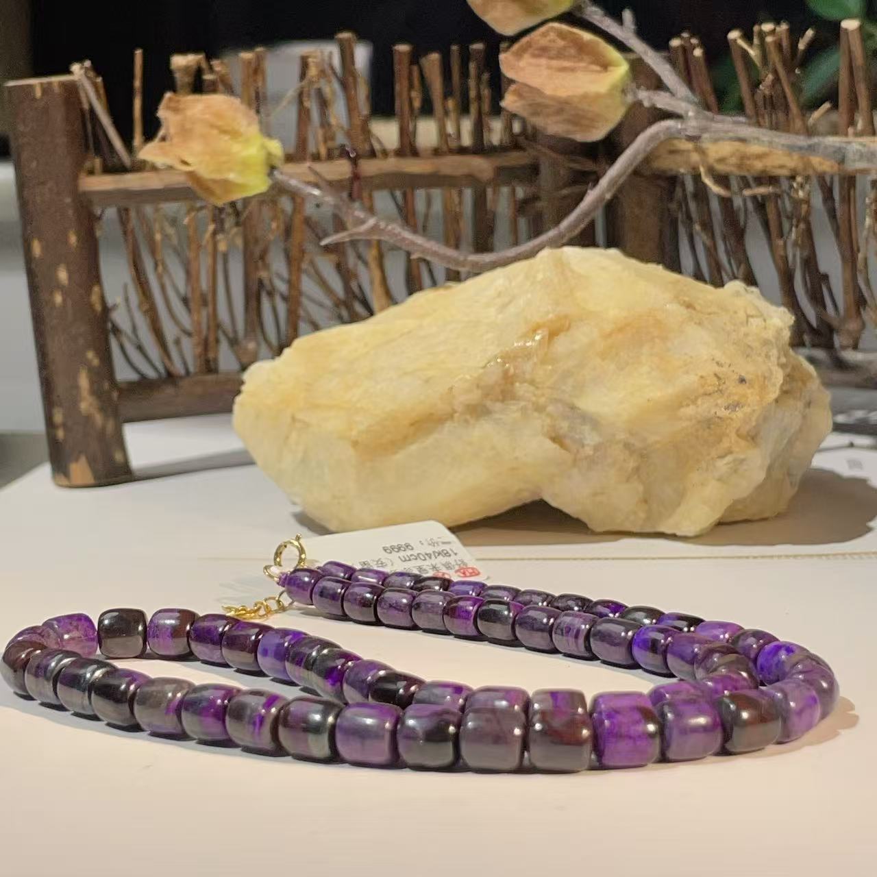 舒俱来皇家紫桶珠项链