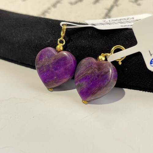 舒俱来酱紫爱心吊坠/18k/多样性发一个/AZB9771（桃韵）