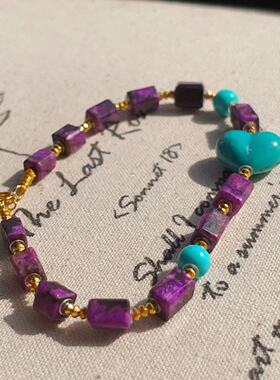 南非舒俱来红丝绒直切绿松屁桃手链18k/16cm（森迷）AZB10818