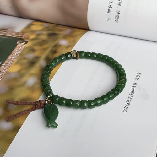 俄料碧玉和田玉手串T/5.5mm/AZB17616/孤