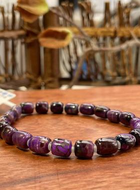 舒俱来老油紫桶珠手串微瑕16cm（陆离）AZB6504