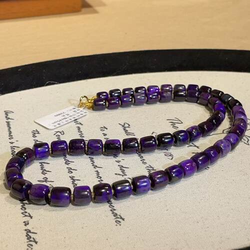 南非舒俱来帝王紫老型珠项链18k/45cm（岚雾）孤品AZB9702