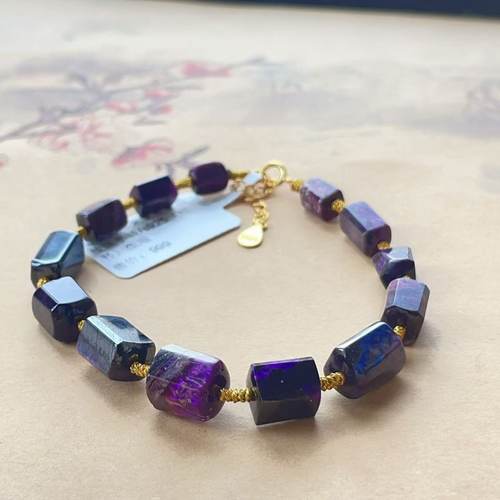 南非舒俱来皇家紫四棱珠手链/s925（鲤书）微瑕AZB10540