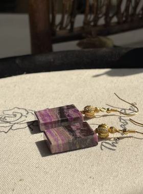 南非舒俱来酱紫方牌耳钩s925（泊宁）AZB9248