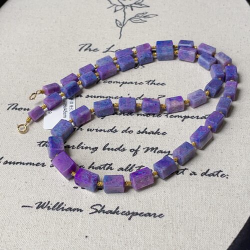 南非舒俱来幻彩四棱珠项链/18k/45cm（南鸢）AZB14196