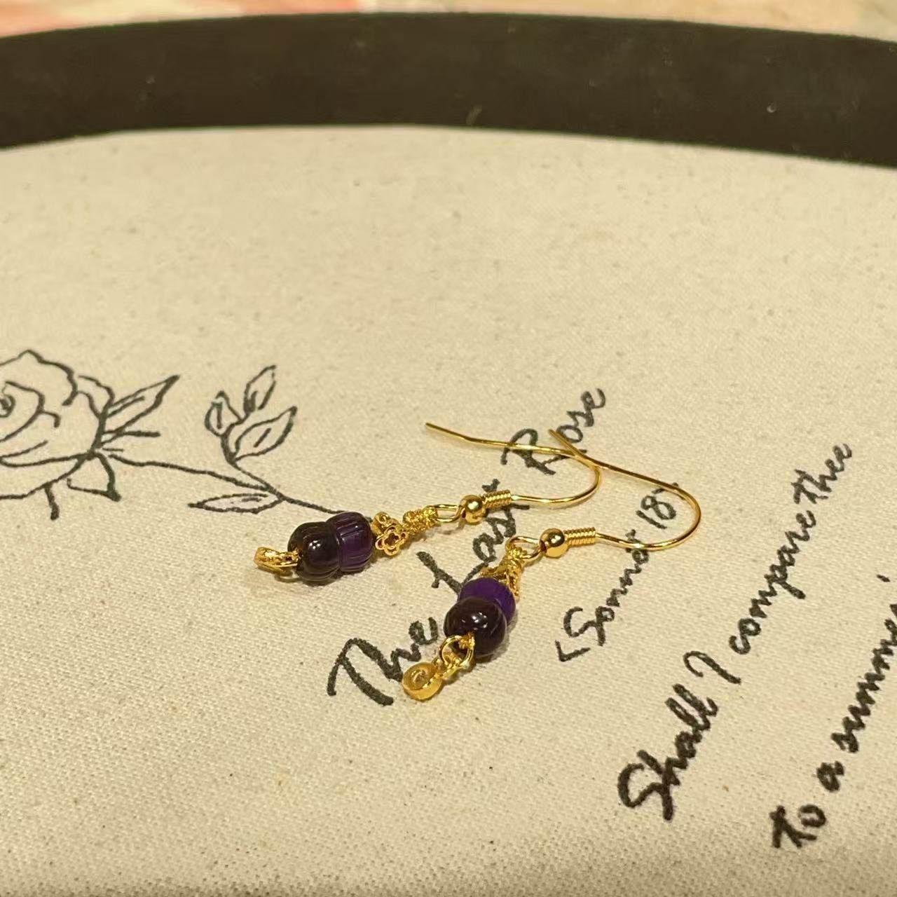 南非舒俱来帝王紫并蒂莲耳钩s925（昕欣）AZB11176,珠宝/钻石/翡翠,耳饰,淘宝优惠券,粉丝福利购,淘宝优惠卷