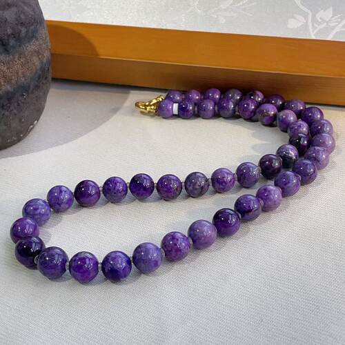 南非舒俱来紫罗兰圆珠项链18k/45cm（绮烟）/8-10mm/AZB16648