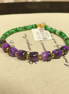 南非舒俱来皇家紫直切翡翠手链s925/16cm（芮紫）AZB11182