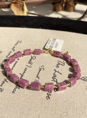 南非舒俱来高阶粉樱花玉化直切手链/18k（尔雅）AZB9607