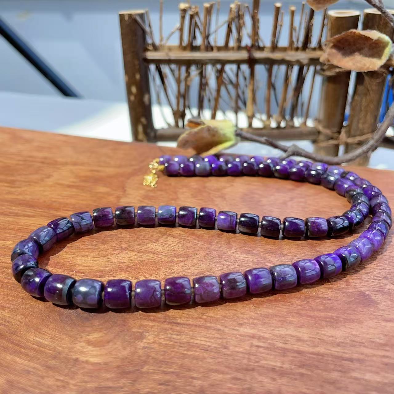 舒俱来帝王紫直切项链18K/45cm/约5.5-6.5mm+/AZB6494(闰余)