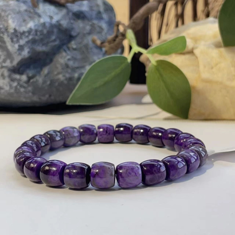 舒俱来皇家紫桶珠素单圈(苏韵)/16cm/7mm/AZB3984