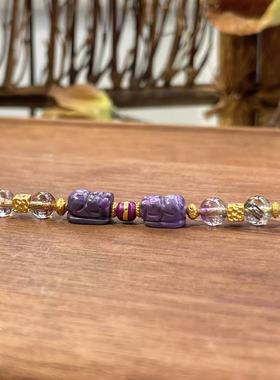 舒俱来泥地樱花紫貔貅超七延长链/5*8mm/9cm（鹤眠）AZB6287