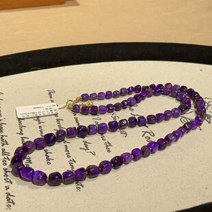 AZB9662 璃凰 南非舒俱来高阶皇家紫魔方项链18k 45cm