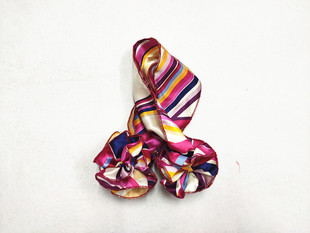 空姐用无标记丝巾免打花双头丝巾花领花围巾花懒人丝巾花免打花