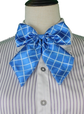 建行新款大小号蝴蝶结领花女士领结无标记蓝色版职业装领花定做